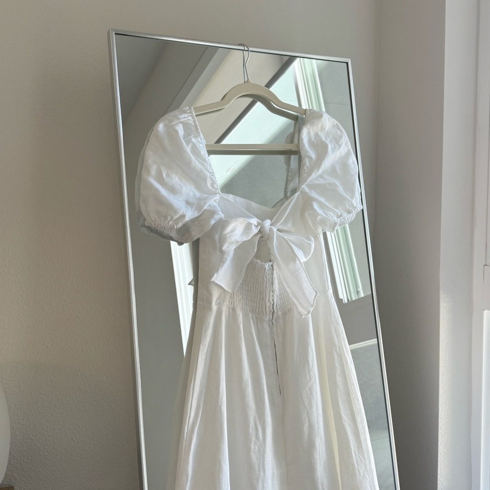 Reformation White Linen Dress